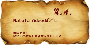 Matula Adeodát névjegykártya